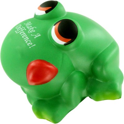 Promotion squeeze toy green Cartoon frog stress ball animal pu ball supplier