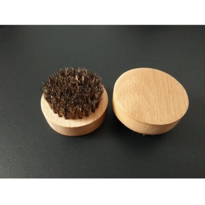 free sample 5.5 cm  round brush beech wooden handle boar bristle beard brush shaving brush stock supplier