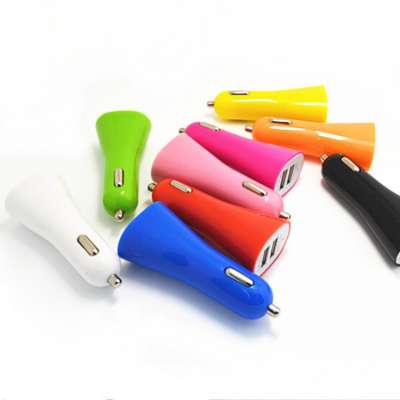 Custom Logo print  three USB 2.1A /1.0 A car charger for promo